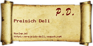 Preisich Deli névjegykártya